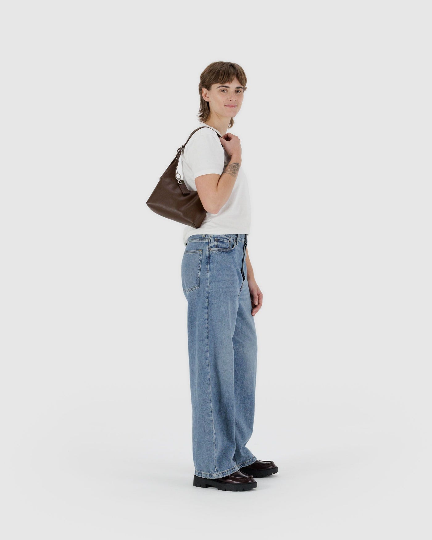 Mini Recycled Leather Shoulder Bag