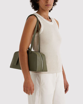 Recycled Leather Bowler Bag